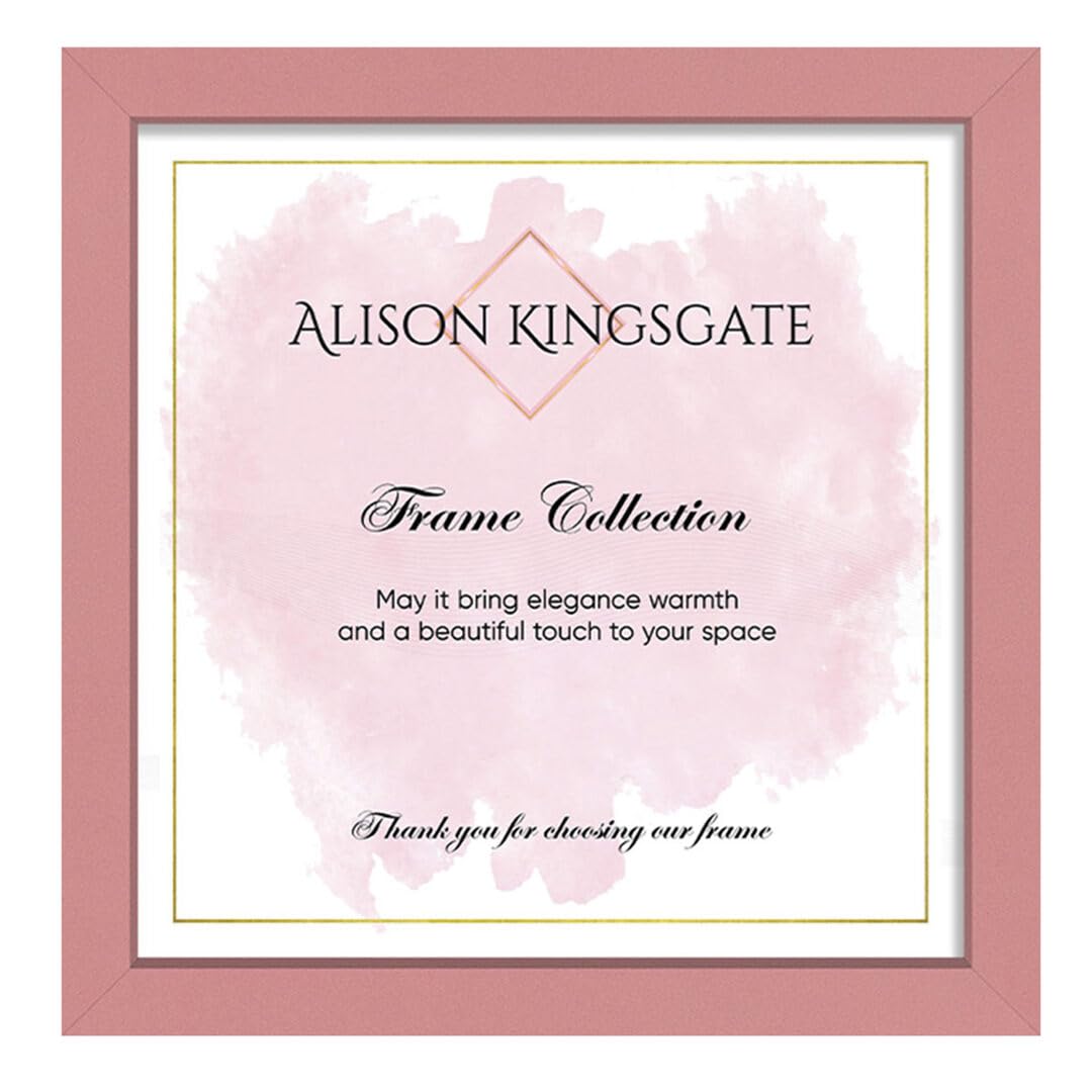 Alison Kingsgate Sleek 14X14 Pink Photo Frame-Engineered Wood Picture Frames with Shatterproof Perspex - Ideal for Certificates & Artwork-Wall Mount or Tabletop - Multiple Sizes & Colours Available