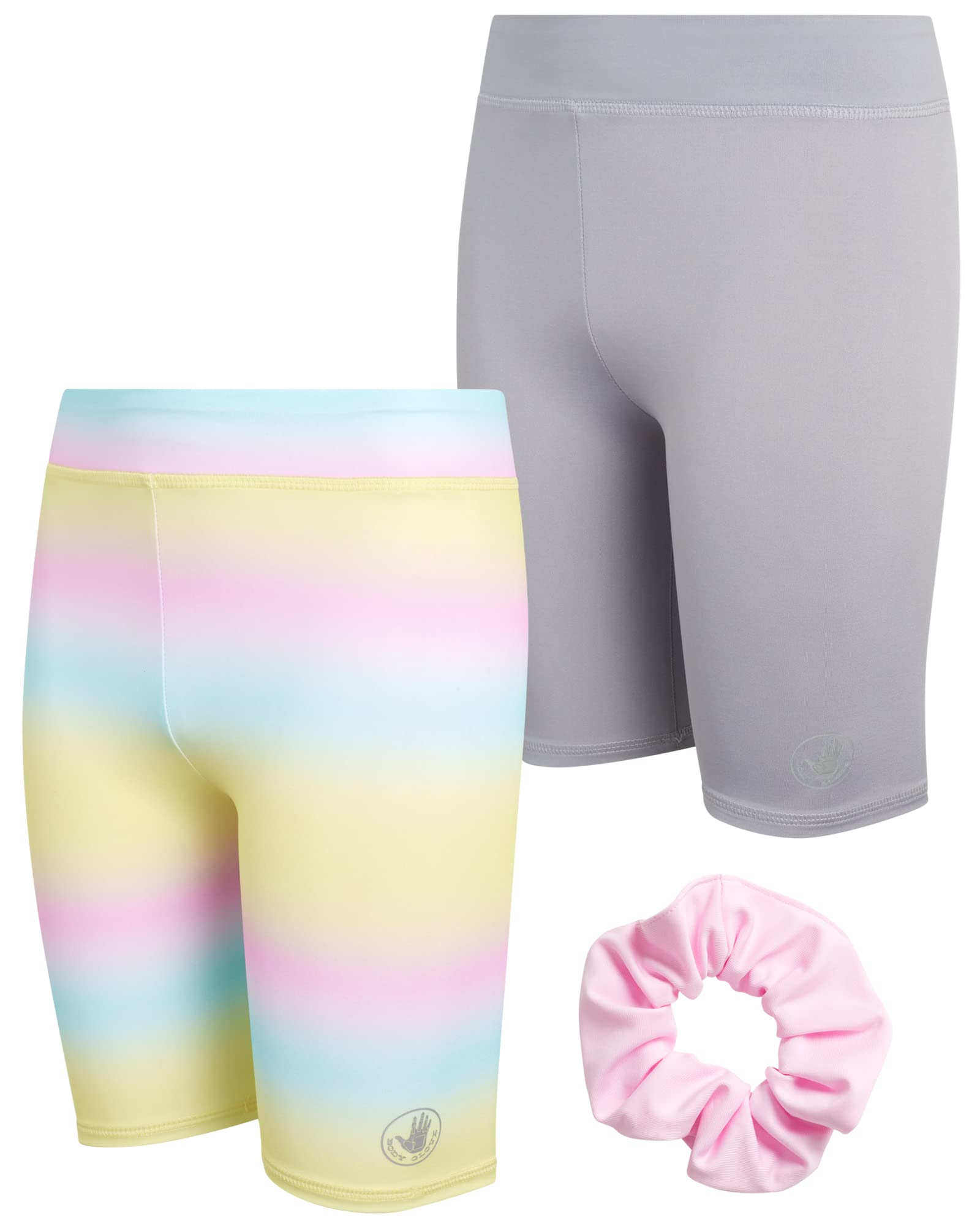 Body GloveGirls' Active Shorts - 2 Pack Performance Bike Shorts with Scrunchie