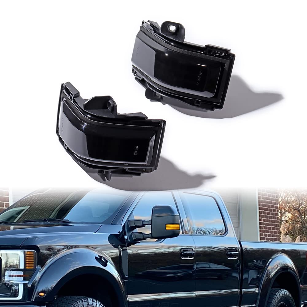 3-IN-1 Switchback Side Mirror Turn Signal Light Running DRL Towing Parking Lamp Smoke Lens Compatible with 2017-2022 2023 Ford Super Duty F250 F350 F450 F550