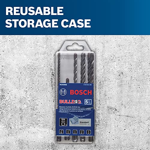 Bosch Hck005 5 Piece Carbide-Tipped Sds-Plus Rotary Hammer Drill Bit Set #TOP4