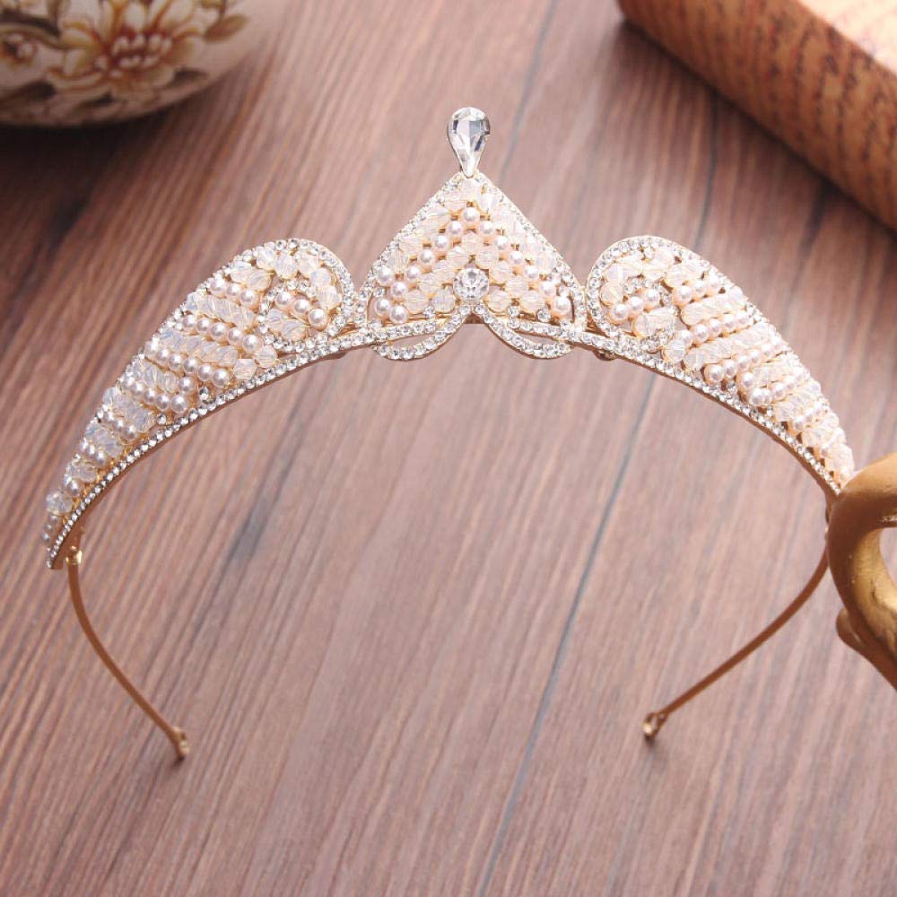 Tiara Aleación Rhinestone Nupcial Tocado Corona Dorada En Forma De Corazón Cristal Goteado Chica Simple Moda Mujer Boda Boda Accesorios para El Cabello Diadema Vintage Parte Don