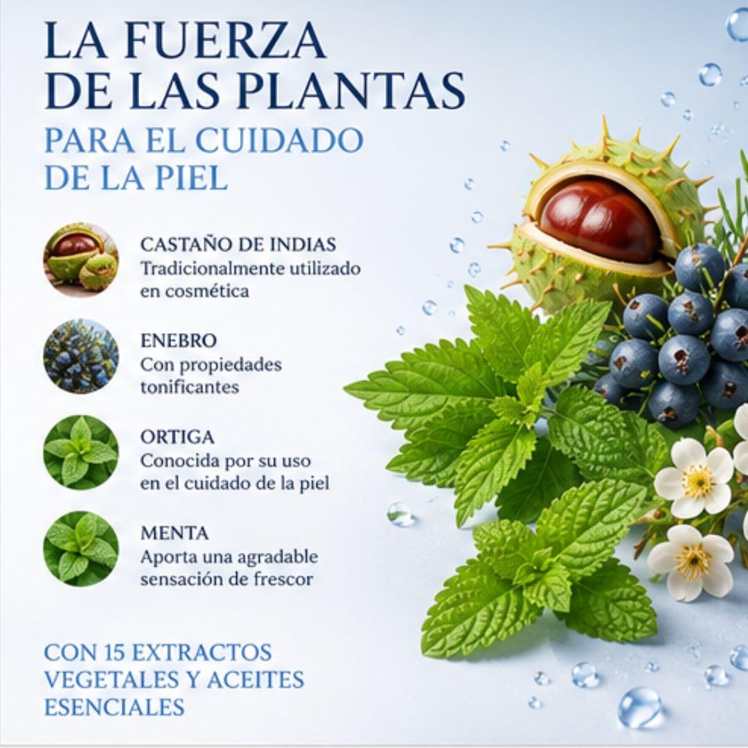 Green idea Lymforegen Gel para Piernas Cansadas y Pesadas – Gel Refrescante para Masaje Corporal con 15 Extractos Vegetales, Aceites Esenciales, Mentol y Rutina – 250 ml