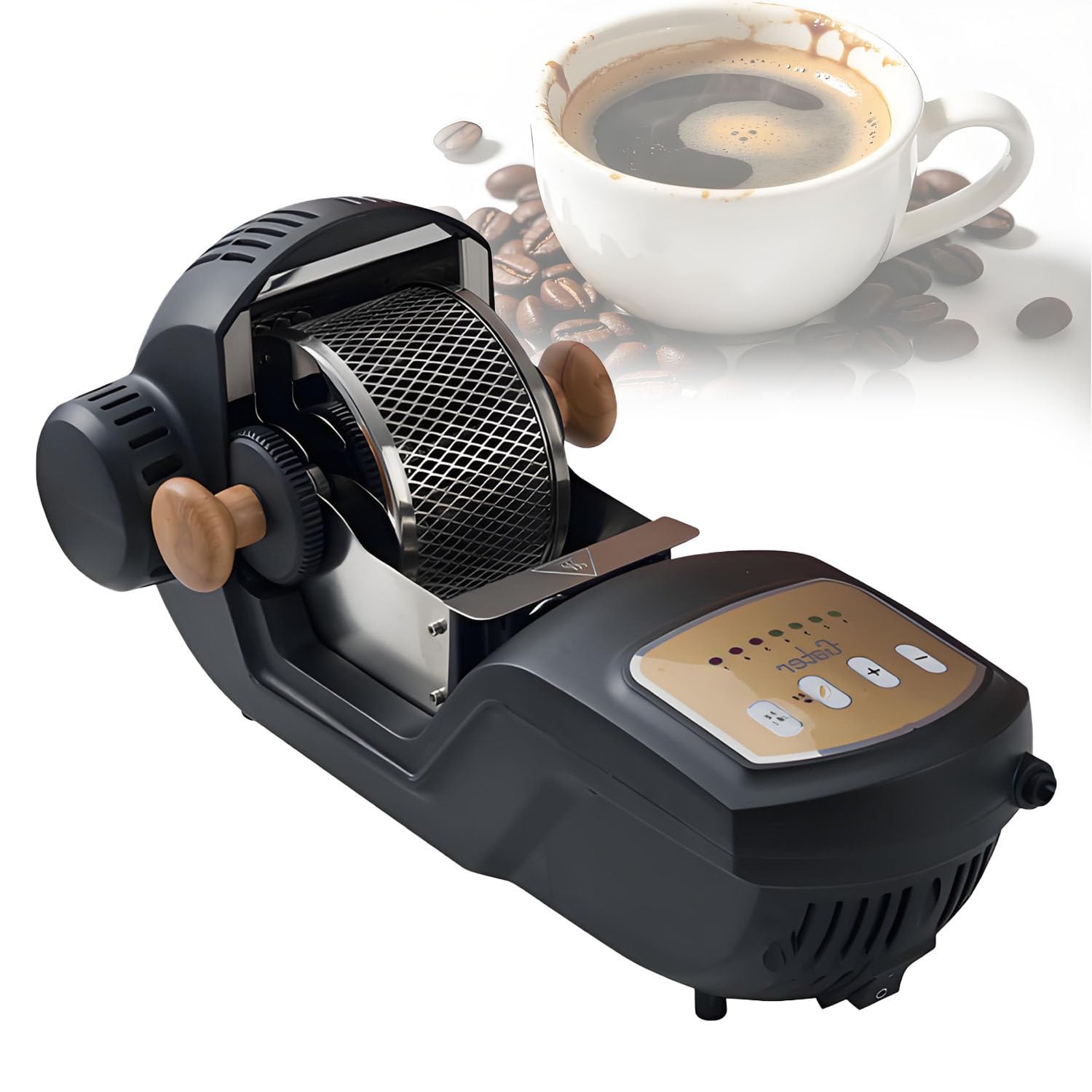 AiODiO Electric Coffee Bean Roaster Machine,Automatic Coffee Roaster, 1500w Motor， Hot Air & 360 Heating for Even Roasting,7-Level Roast Control, for Home Baristas