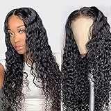 Dosacia 13x6 HD Transparent Lace Front Wigs Human Hair Wigs For Black Women Deep Wave Lace Frontal Closure Wigs Brazilian Virgin Human Hair With Baby Hair Pre Plucked 150% Density 20Inch