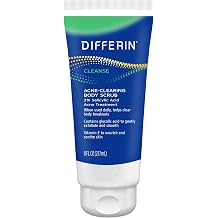 Differin Body Scrub with Salicylic Acid Acne Clearing Improves Tone and Texture Prone Skin on Back Shoulders and Chest, 8 Oz Packaging May Vary Pack of 12