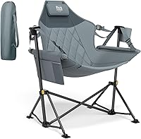 Vista 12 de TIMBER RIDGE Silla de camping hamaca con respaldo ajustable, hamaca plegable resistente que soporta 300 libras, silla hamaca portátil para camping