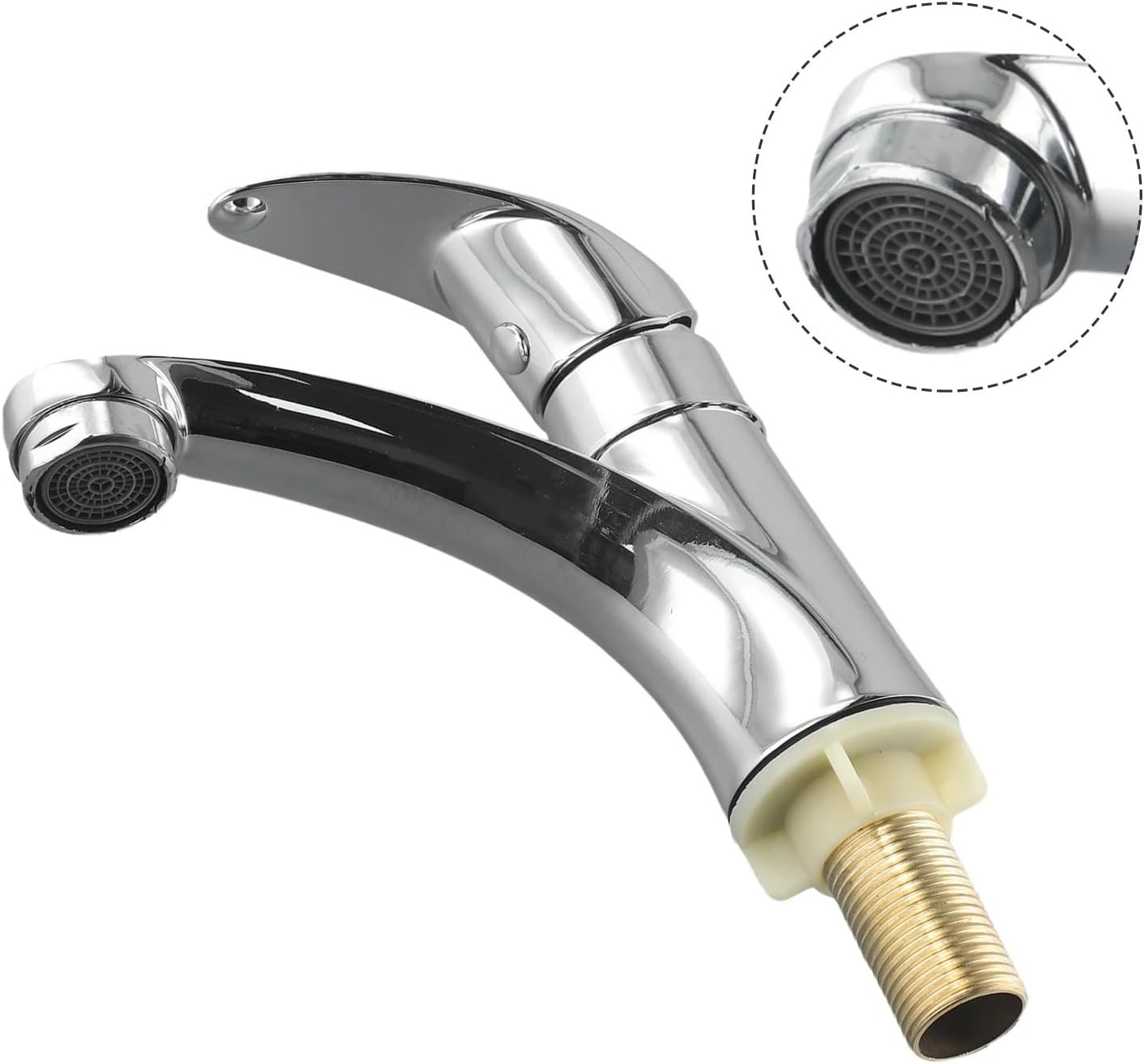 High-Shine Chrome Single-Cold Bathroom Sink Tap, Ergonomic Single-Lever Deck-Mounted Vanity Faucet
