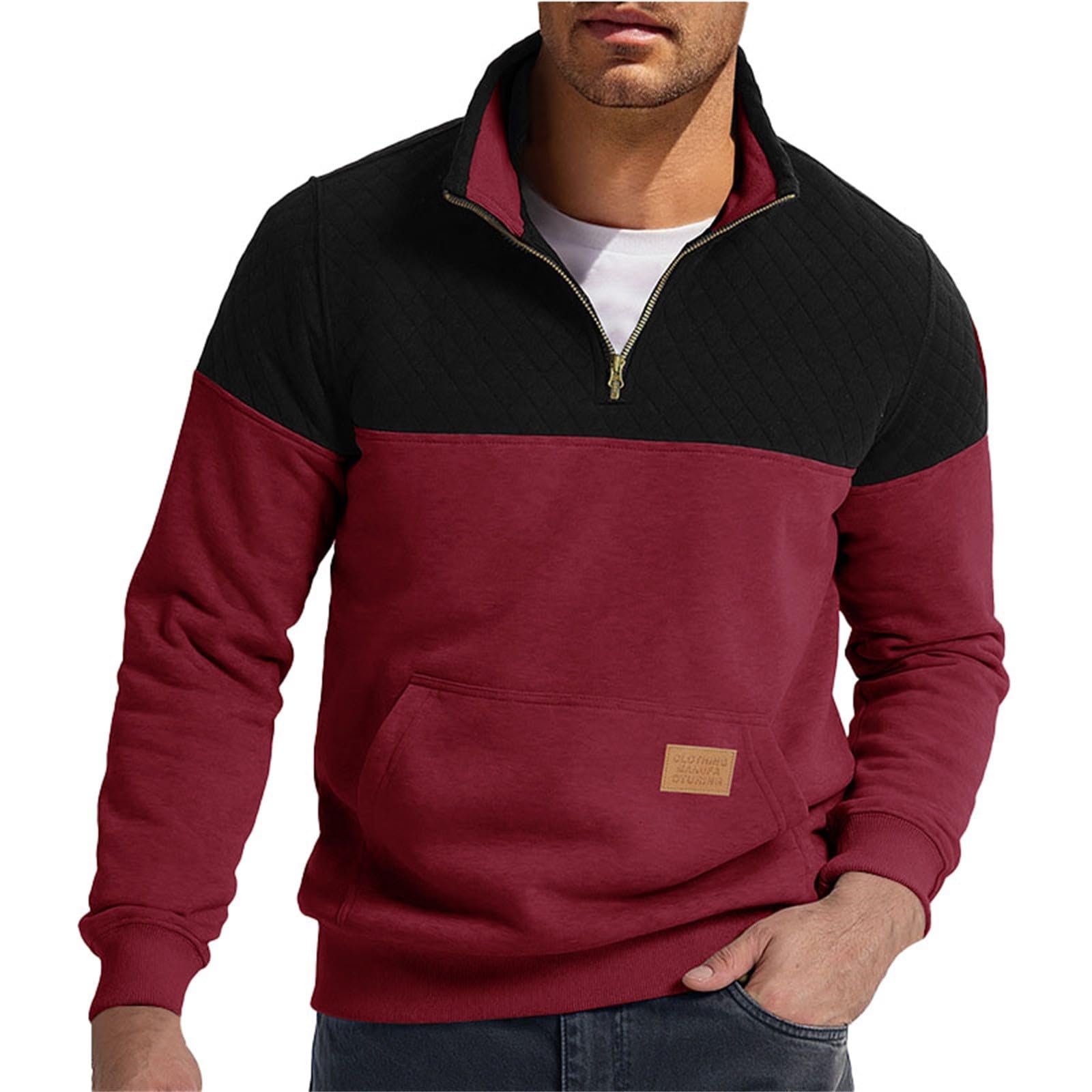 Ropa De Verano Hombre Sudadera Informal Manga Larga con Media Cremallera para Hombre, Otoño E Invierno Sudaderas Negras Gym Cortavientos Running Trabajo Anti Calor Men's Clothing Kit