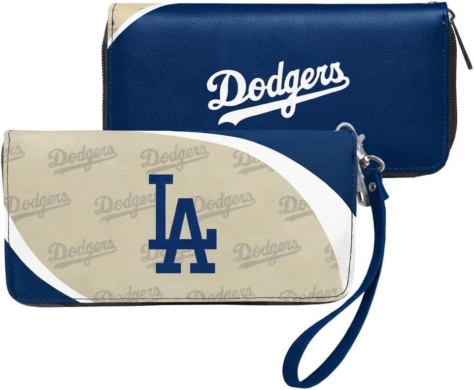 Littlearth MLB Los Angeles Dodgers Curve Zip Organizer Wallet, Wristlet and Wallet in One, Team Color, 8 x 4 x 1 Inches