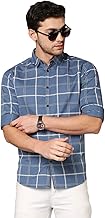 Dennis Lingo Men's Checkered Slim Fit Cotton Casual Shirt