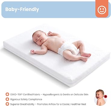 30x15 Bassinet Mattress forDream On Me Lacy: 2 Thick Dual Sided Gel Memory Foam Bassinet Mattress Fit for Most Moses Basket and Dream On Me Lacy Bassinet