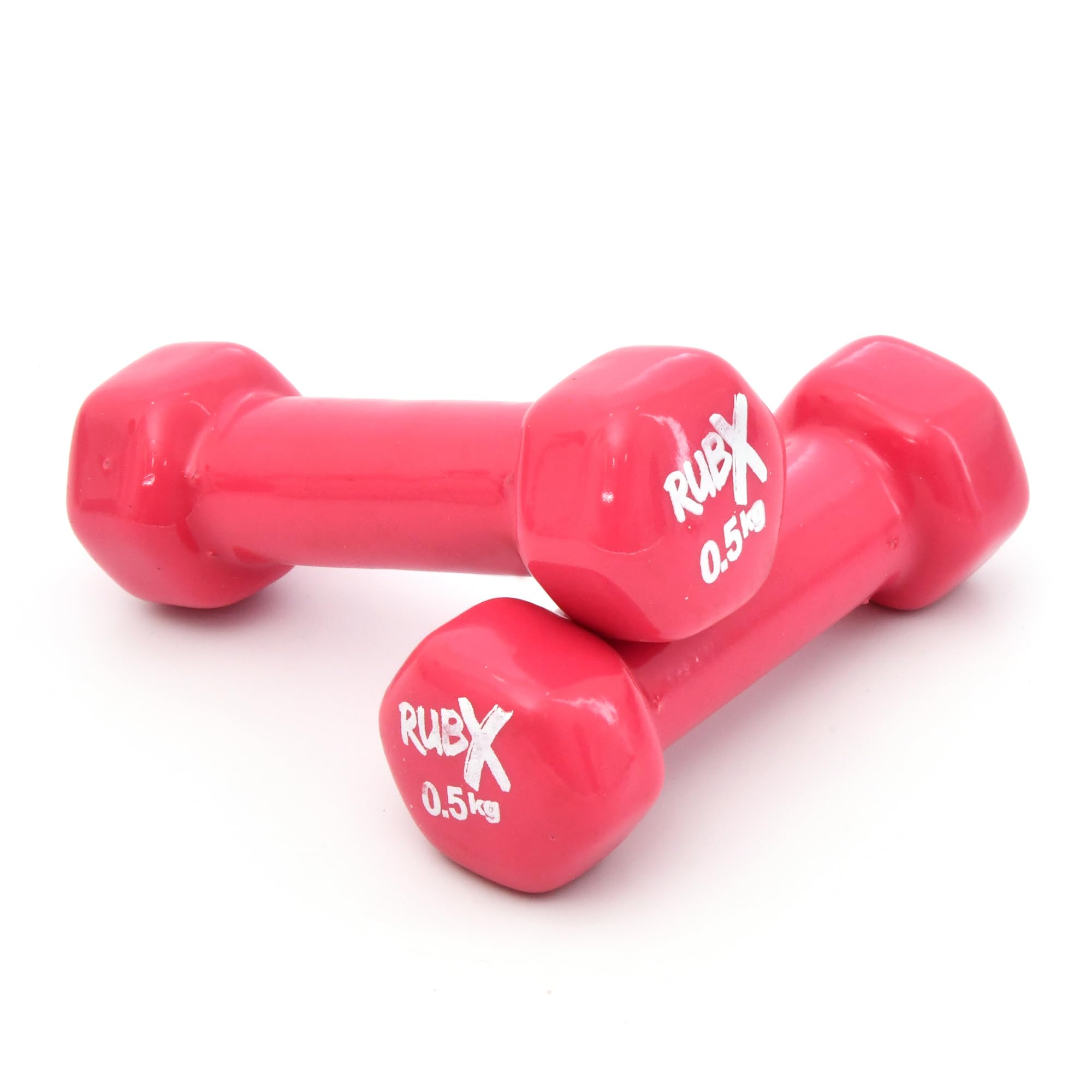 RUBX Premium Unisex Vinyl Dumbbells for Exercise & Fitness – Set of 2, Ideal for Strength Training at Home or Gym, Perfect for Beginners & Advanced Users (0.5 kg Each, Total 1 kg) – Versatile (PINK)-picture-11