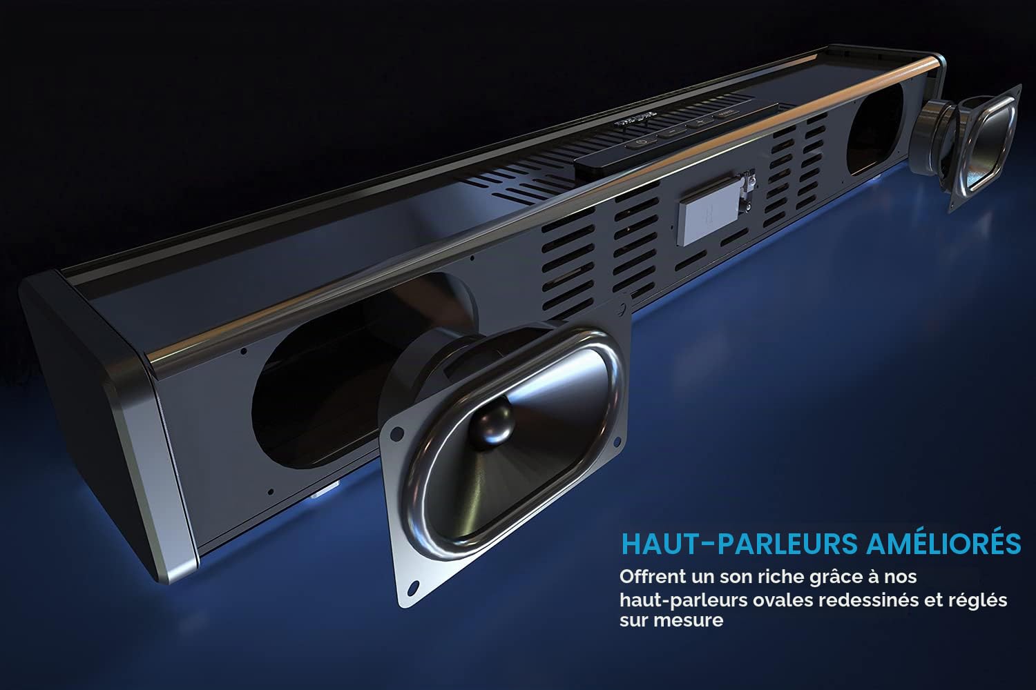 CREATIVE Stage 360, Barre de Son avec Caisson de Basses pour TV, PC avec Atmos, Son Surround, HDMI Arc/2.0, Bluetooth, Entrée Optique, Télécommande IR