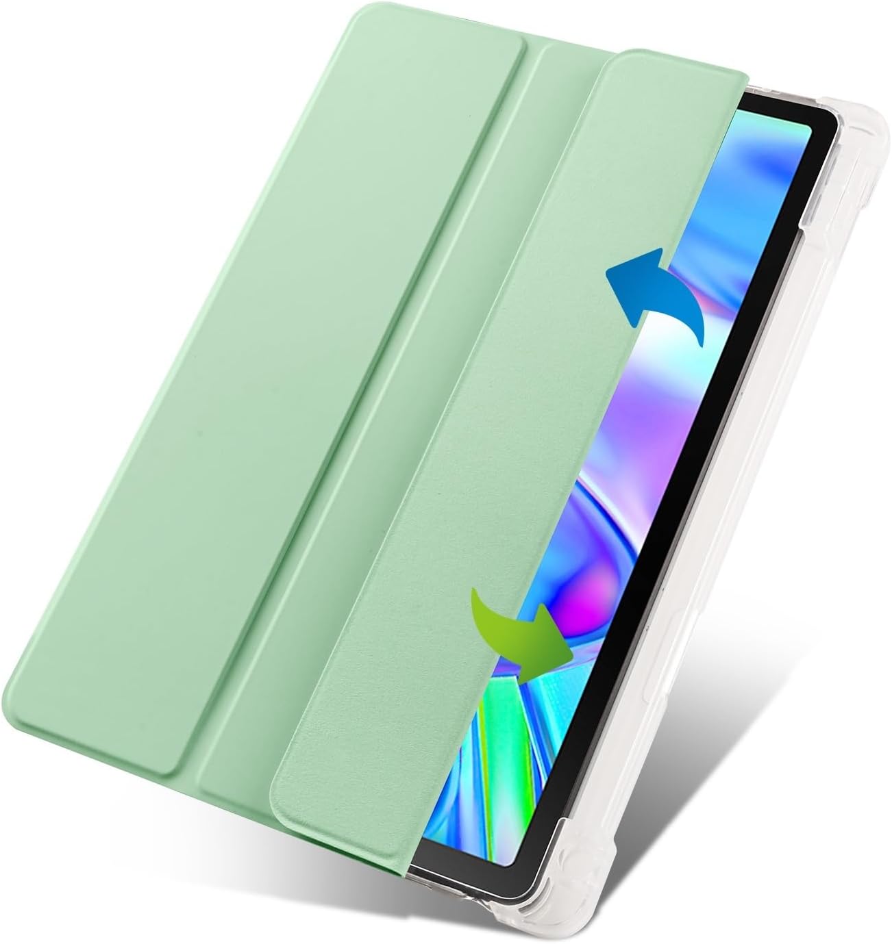 Smart Case Compatible with Lenovo Tab P11 Gen 2 11.5"" 2023 Case with Auto Wake/Sleep, TPU Slim Cover w/Pencil Holder Shockproof Cover with Clear Back Shell(Matcha Green) image 4