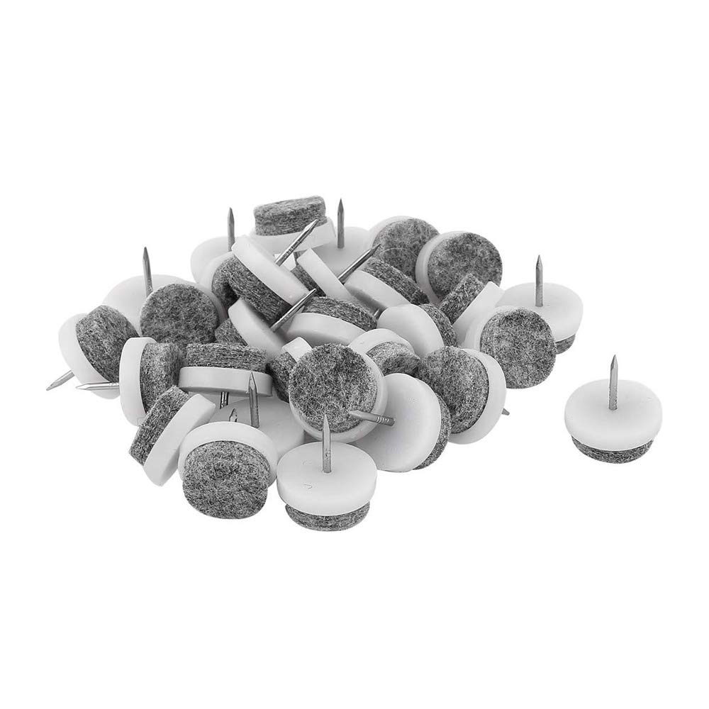 Protectores de Suelo, Tapones de Muebles, 28 Uds Patas de Muebles Almohadilla de Fieltro Antideslizante Clavos for Proteger Pisos de Madera Dura armarios y Paredes 22mm de diámetro Blanco