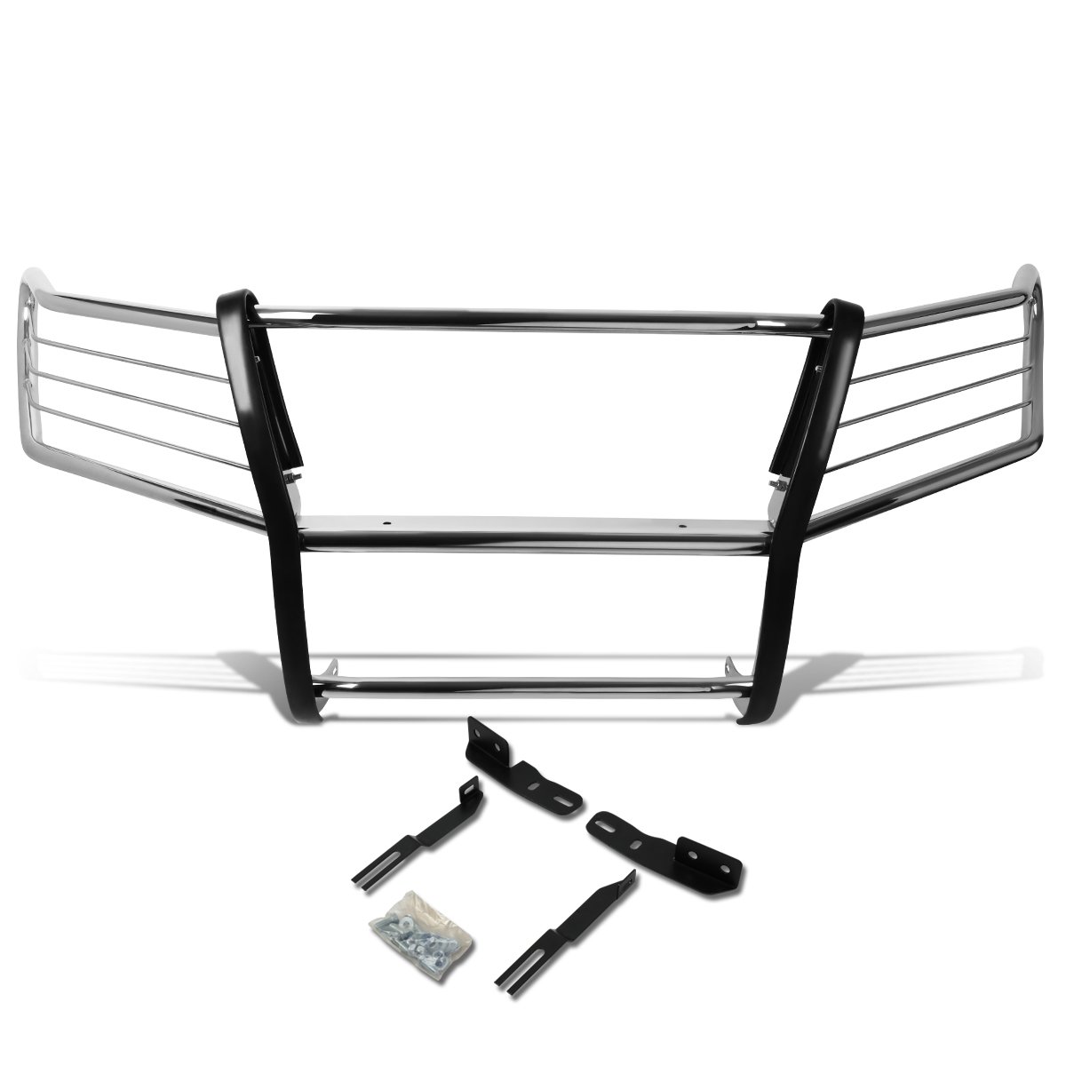 DNA Motoring GRILL-G-066-SS Stainless Steel Front Bumper Brush Grille Guard Compatible with 08-15 Land Cruiser