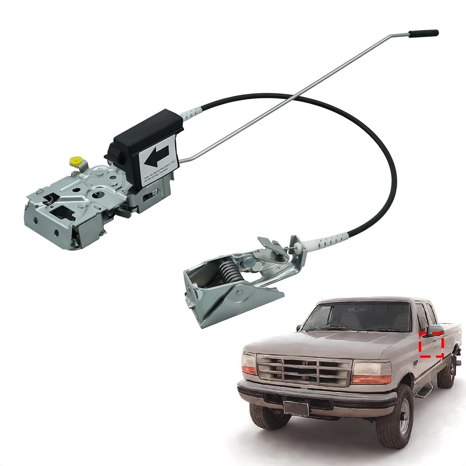 Door Latch Assembly Front Driver Side, Compatible with 1992-1997 Ford F150 F250 F350 Bronco, Replaces F4TZ15219A65A