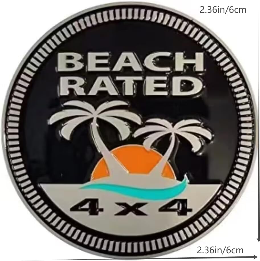 Miniatura 2 de Adhesivos redondos de 4 x 4 pulgadas, emblema 3D, calcomanías compatibles con Jeep Wrangler, vehículos, camiones, SUV (B R)