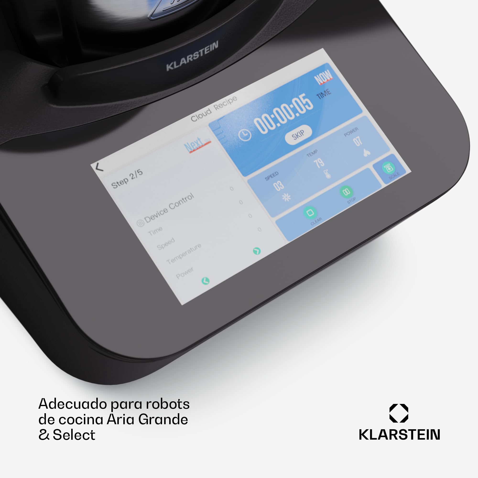 Klarstein Batidora de Cerámica Multifuncional, 1700W Batidora con Picadora, 4 en 1 Batidoras, Mezcladoras y Procesadores de Alimentos para Cocina, 4.7L Pro Combo de de Cerámica Grande