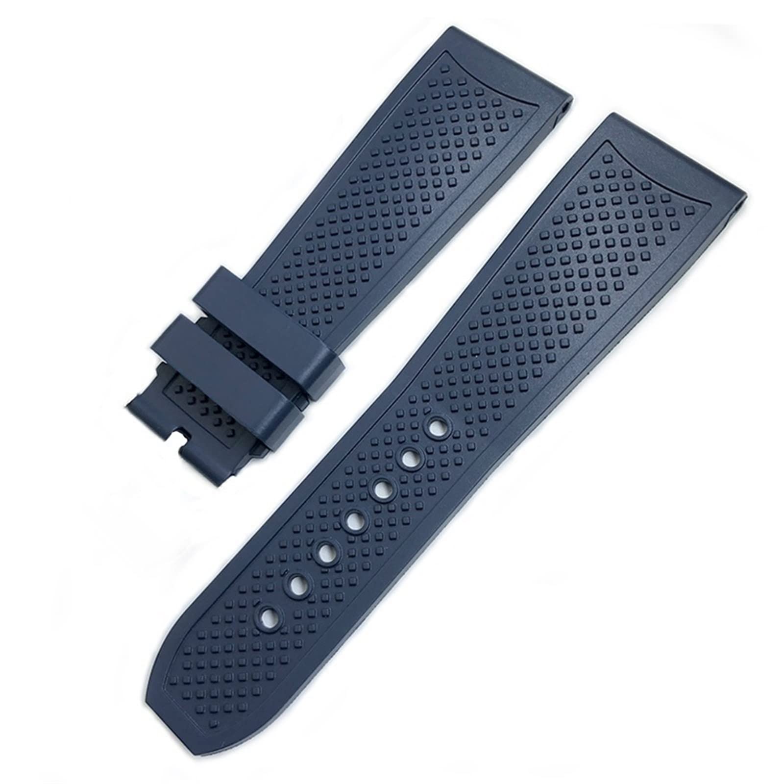 Bracelet de montre en caoutchouc résistant eau et sueur 22mm boucle papillon - 7