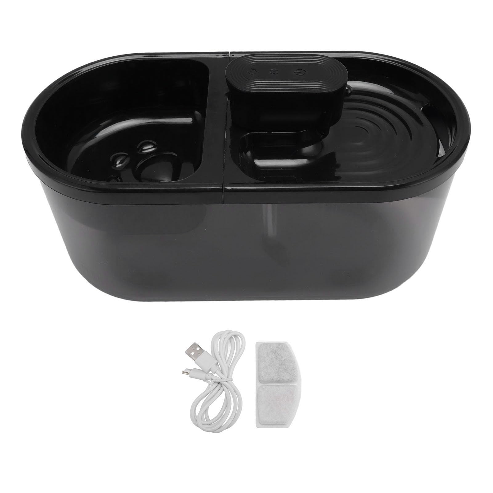 Ejoyous Fuente de Agua para Mascotas, Fuente Automática de Plástico para Gatos de 4,5 L con Dispensador y Filtro Temporizados, Gran Suministro de Agua Interior para Gatos, Perros y Hogares con (BLACK)