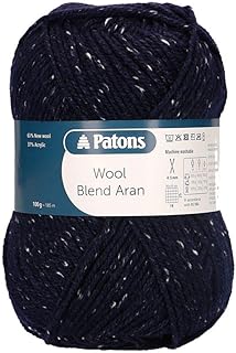 Wool Blend Aran 052 Navy Tweed - Buy now