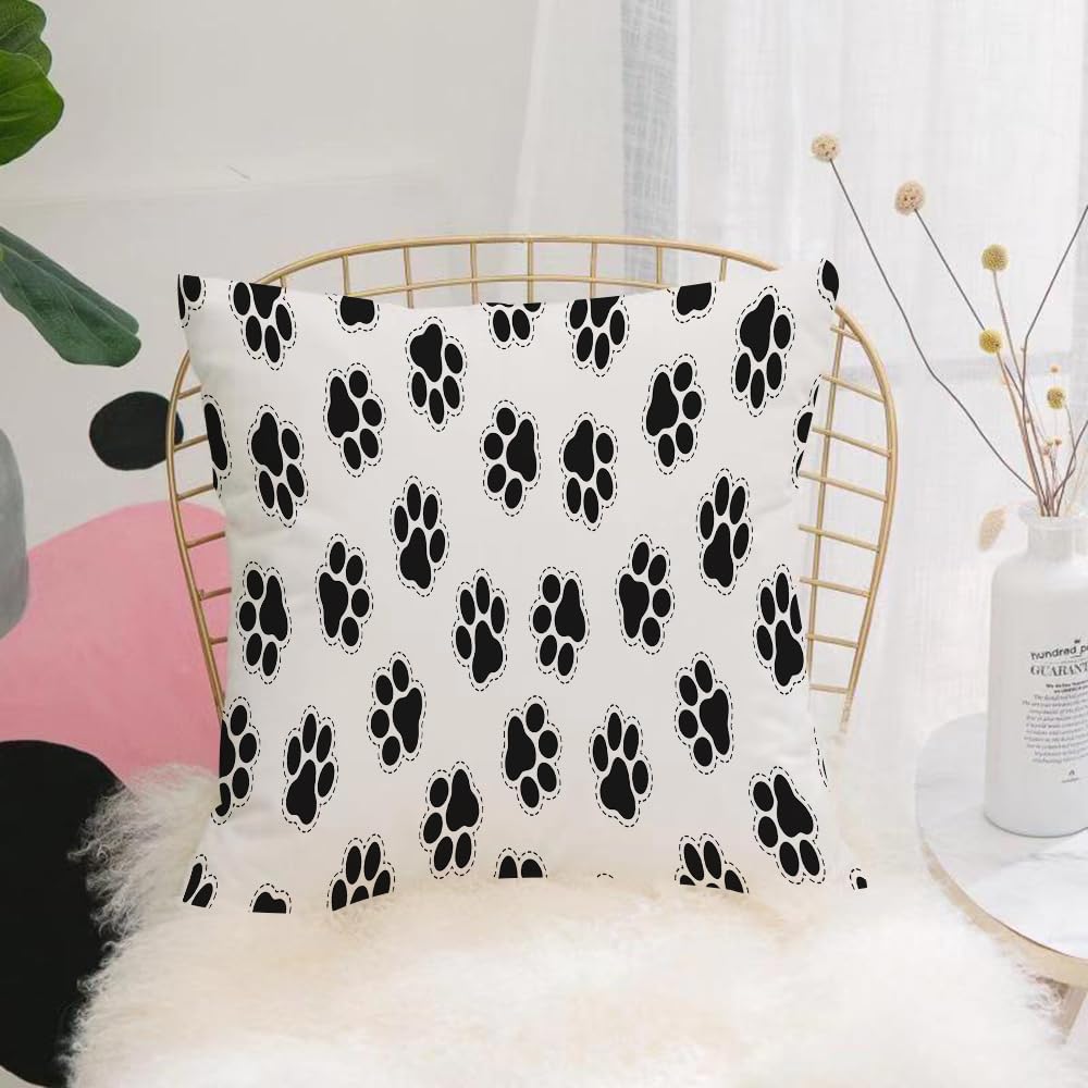 HYOSXW Cushion Cover,Throw Pillow Case Home Decorative for Living Room Bedroom Sofa Chair 16X16 Inch,Cat Paw Dog Paw vector doodle wallpaper background,Pillowcase 40X40cm