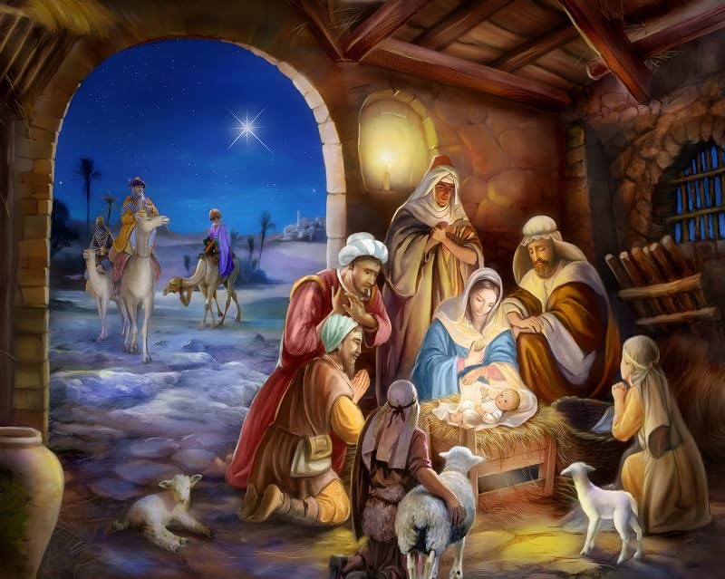 7x5ft Christmas Manger Scene Photography Backdrop Holy Night Nativity Photographic Background Merry Xmas Portrait Photobooth