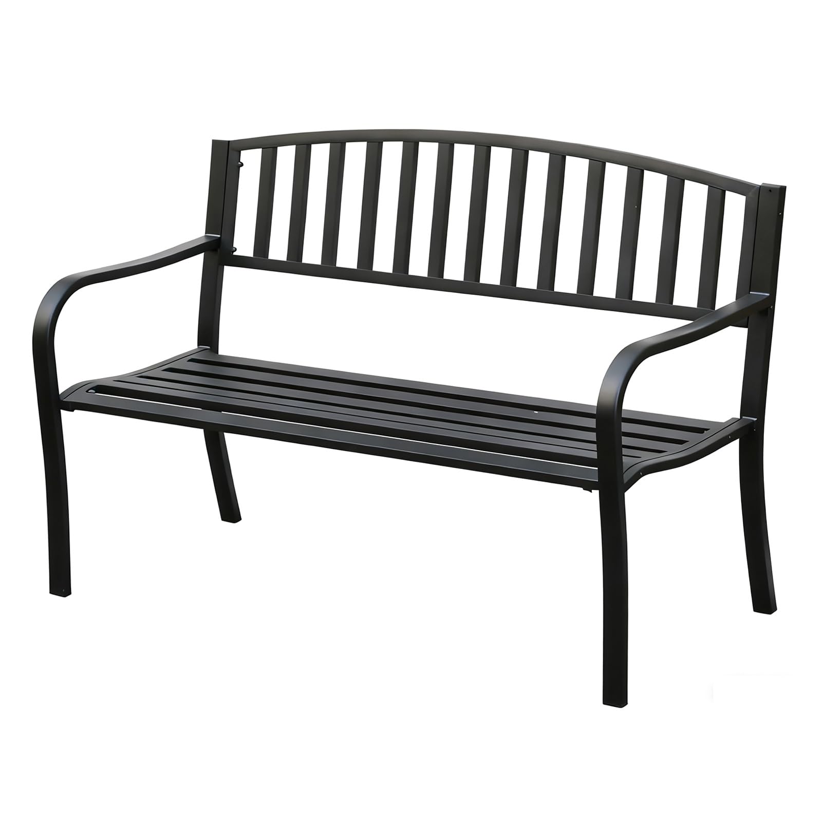 Ornate Wrought Iron Bench, Double Outdoor Bench, Sturdy And Weight-Bearing