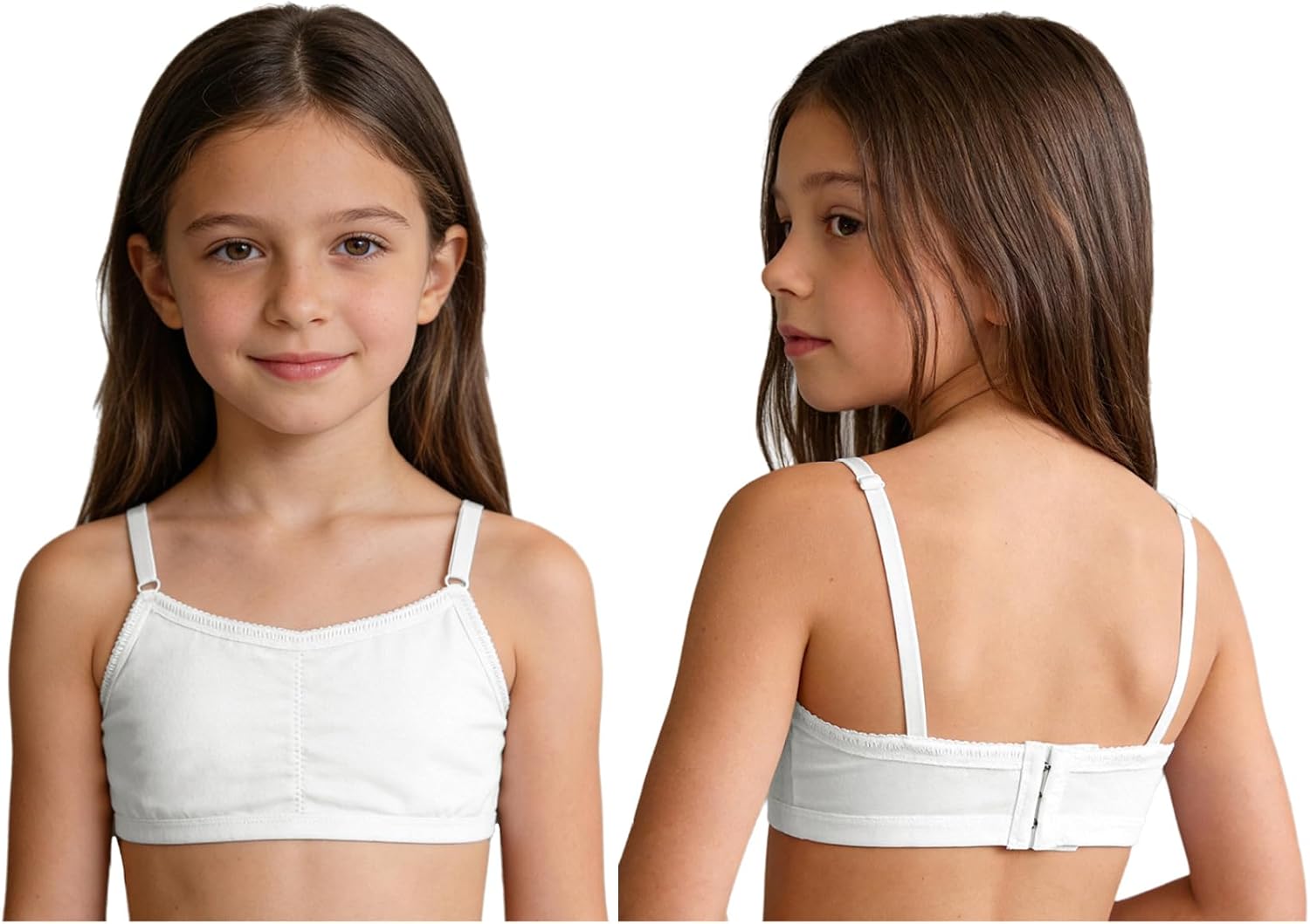 JEYPINMI Kid Girl Puberty Underwear Sports Tube Top Bandeau Bra Adjustable Straps Padding Bralettes Seamless Ruched Vest