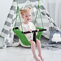 Vista 1 de Columpio para niños pequeños y columpio 2 en 1 para bebé, asiento de columpio de cuerda ajustable para niños Juego de columpio duradero