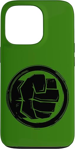 Funda con logotipo grabado en madera de Hulk de los Vengadores de Marvel para iPhone 13 Pro