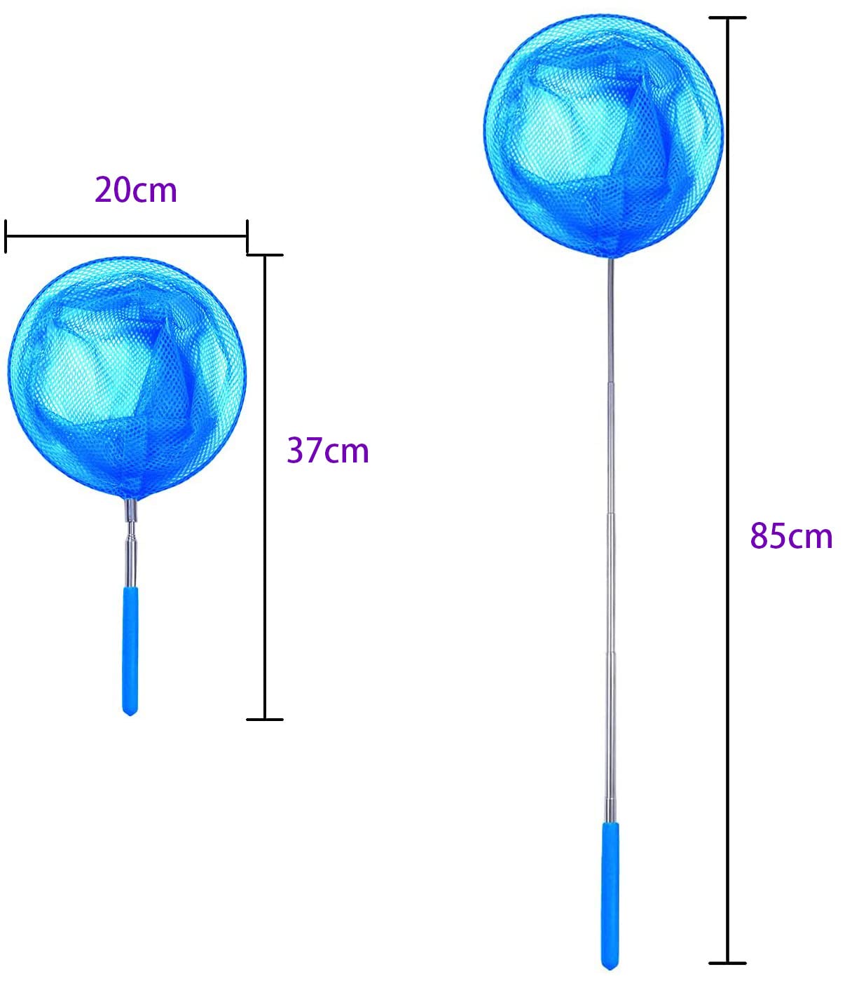 Rete Da Pesca Telescopica 180cm - Per Insetti E Farfalle - Lega Alluminio E Nylon - Foto 5