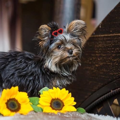Miniatura 6 de Pinzas para el pelo de cachorros, 20 unidades de lindos lazos para perros, pinzas de corazón para lentes de sol, horquilla para el pelo de perro,