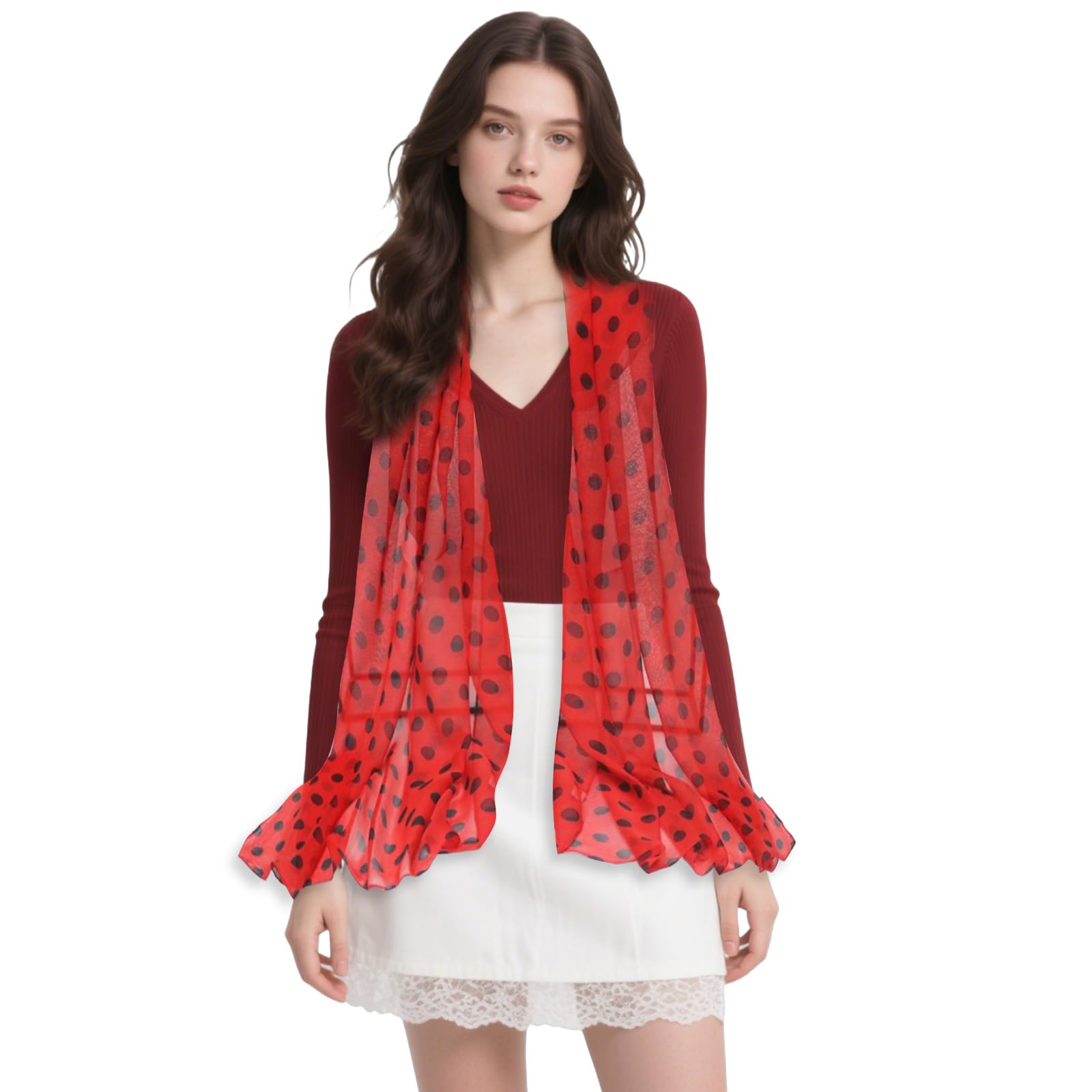 FAIRYGATE Pañuelos para el cuello para mujer de gasa, bufanda de seda ligera, bufandas de verano modernas y elegantes para mujeres 63 x 20 Inch