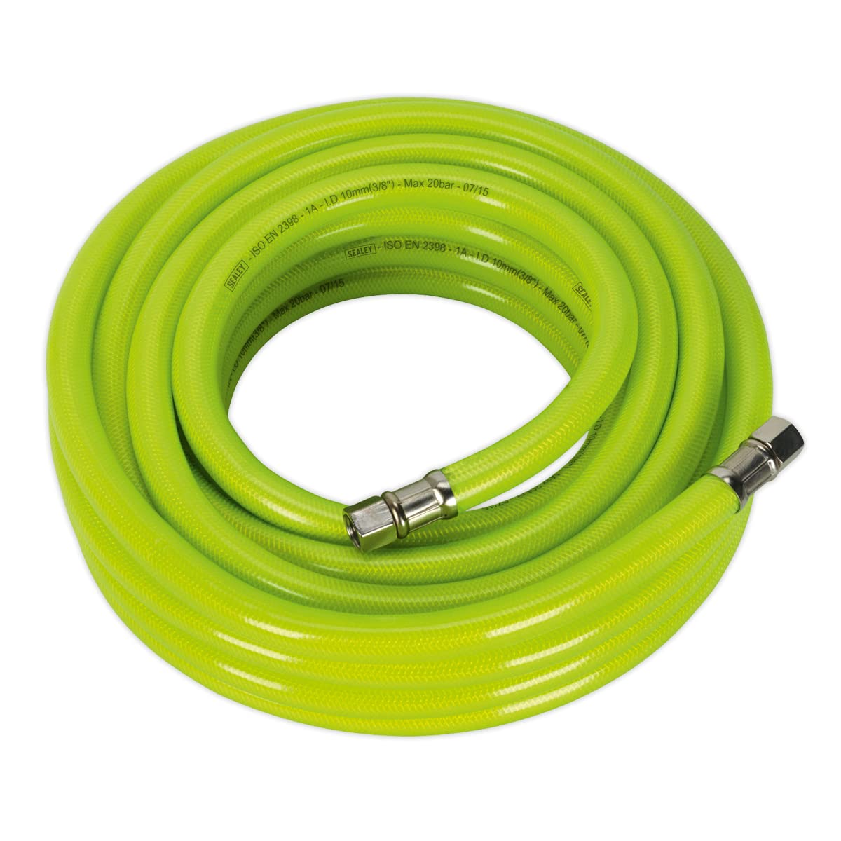 Sealey Ahfc1038 Air Hose High Visibility 10Mtr X ?10Mm with 1/4In Bsp Unions