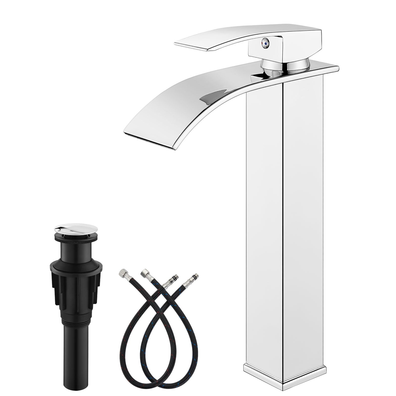 Robinet cascade salle de bain moderne pour vasque haute et lavabo design