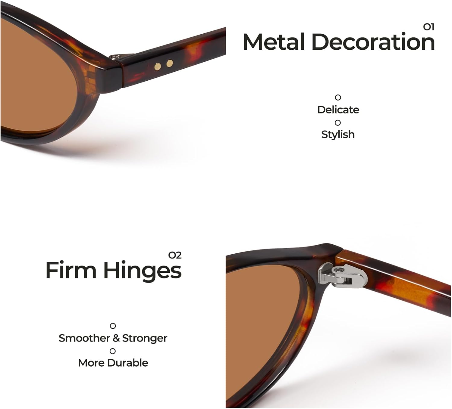 mosanana Retro Oval Sunglasses for Women Trendy Cat Eye Y2K 90s Sunnies MS52587 - Image 5