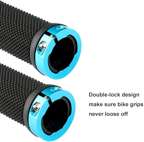Miniatura 6 de FULARR - Agarres de goma antideslizante para manillar de bicicleta, doble bloqueo de aluminio en el protector de manillar de bicicleta, se adapta a
