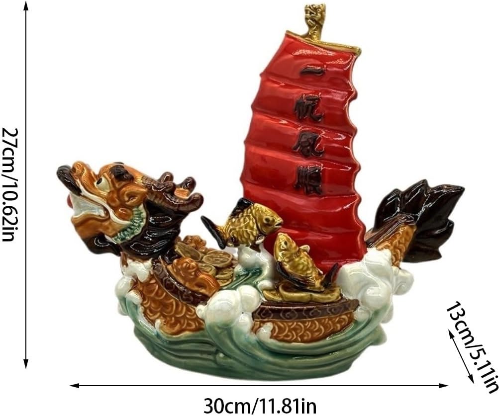 Shelf Decor Chinese Style Sailing Ship Office Ornaments Living Room Ceramic Crafts Home Display Cabinet Ornaments Decorations for Office