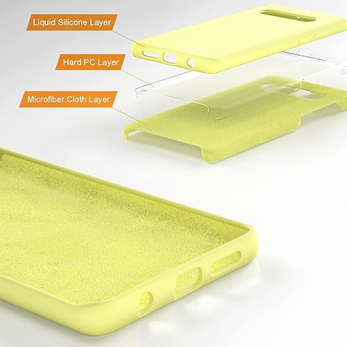 Vista 75 de E Segoi Funda diseñada para Galaxy S10 Plus de 6.4 pulgadas, S10+ de goma de gel de silicona líquida a prueba de golpes, cojín de forro de tela