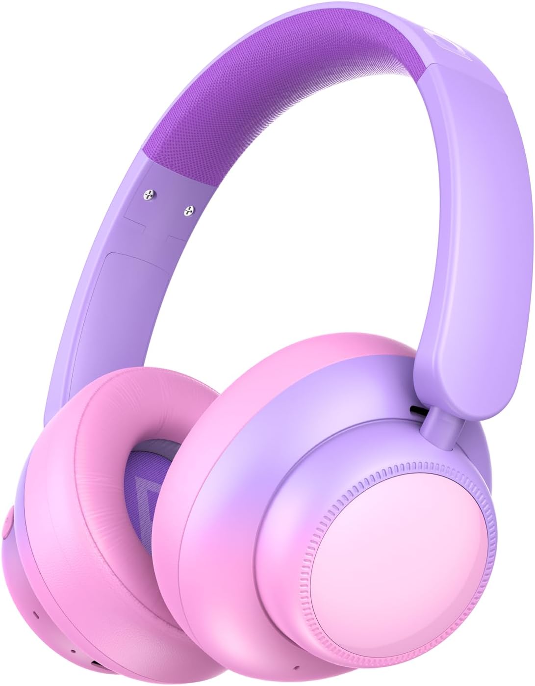 Candy Bila Active Kids Noise Cancelling Headphones, 60H Play Time Kids Bluetooth Headphones, Volume Limited, Bluetooth 6.0, USB C Charging, Headphones for iPad Tablet Airplane,Gradient Pink