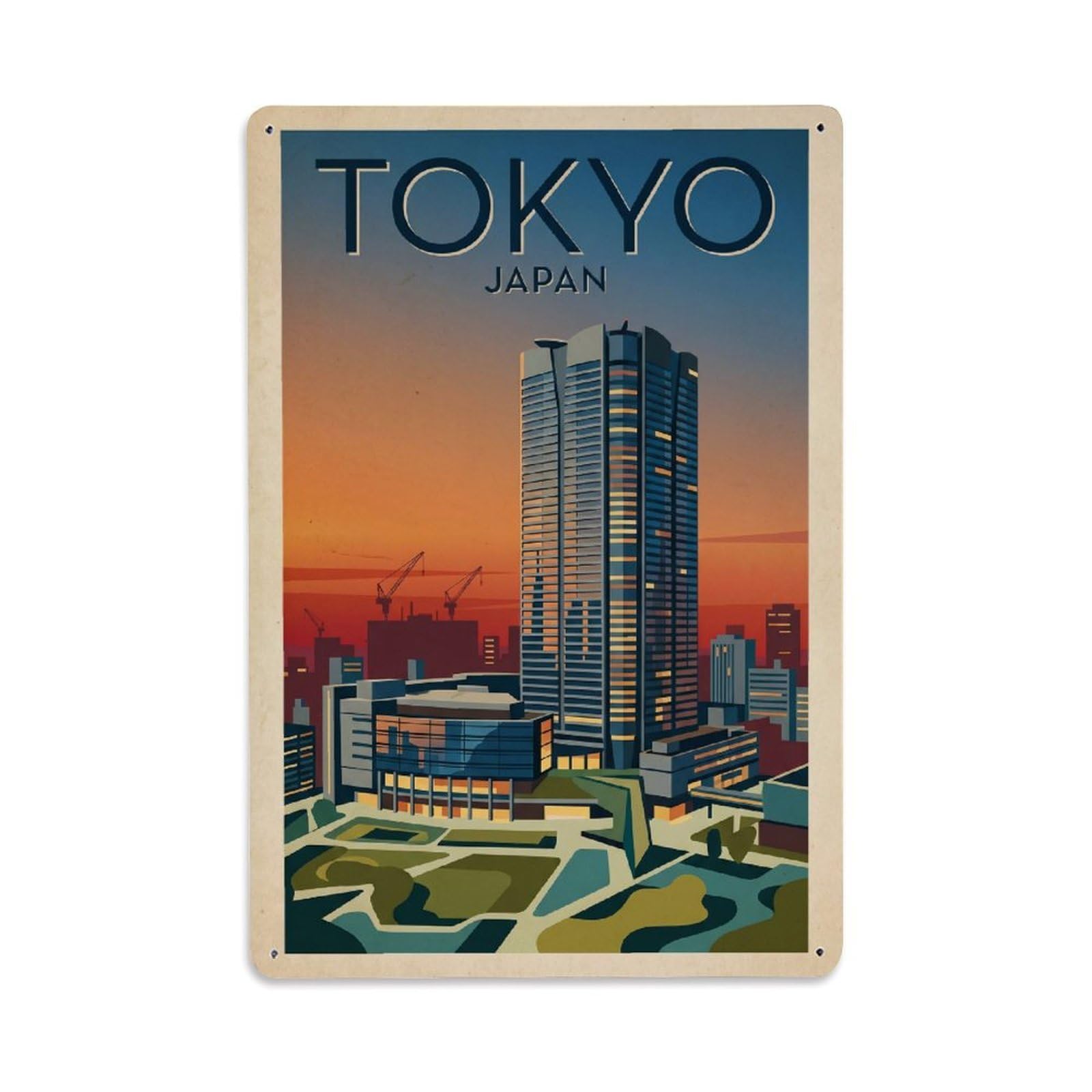 Gead 8X12inch Style Vintage Travel Tokyo Japan Roppongi Metal Tin Sign