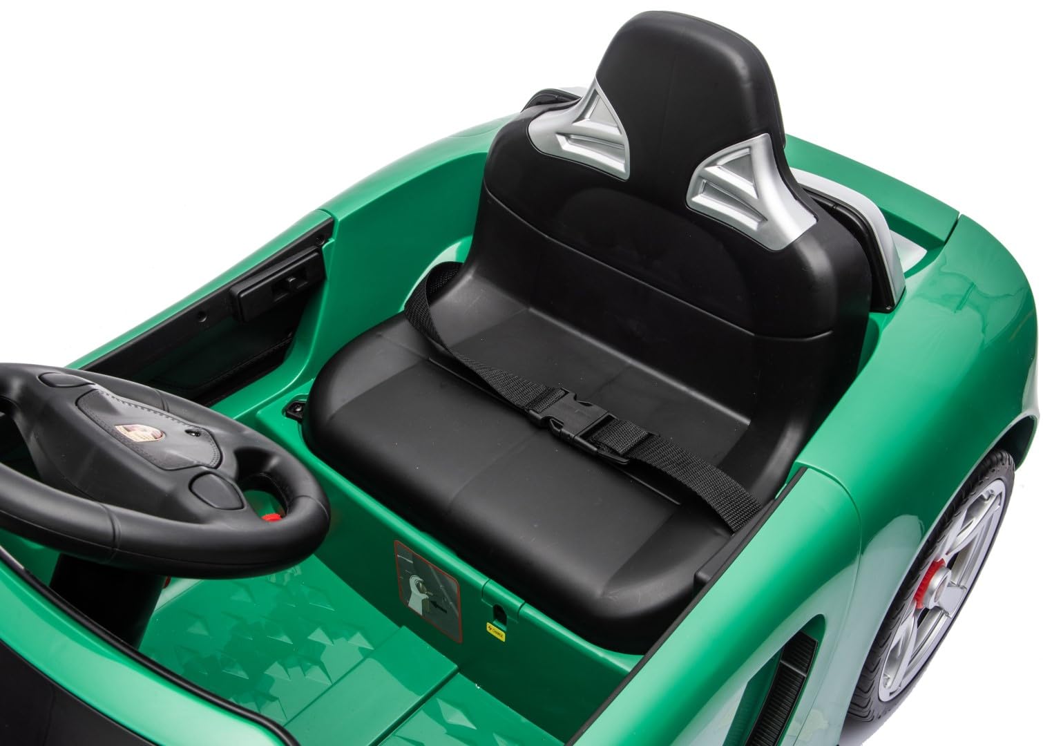 SUN BABY Porsche Carrera GT Cabrio, Auto elektryczne, Jeździk - Zielony | Pilot, 2 silniki 390, MP3, amortyzatory, pasy bezpieczeństwa, otwierane drzwi, 2 biegi, 3–5 km/h, akumulator 12V 4,5Ah