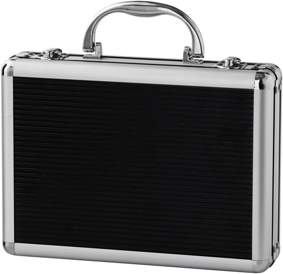 Aluminum Dart Case Holds 9 Steel Tip and Soft Tip Darts with Extra Space to Keep Flights in Shape, and Numerous Pockets and Tubes for Storage of Accessories,Black