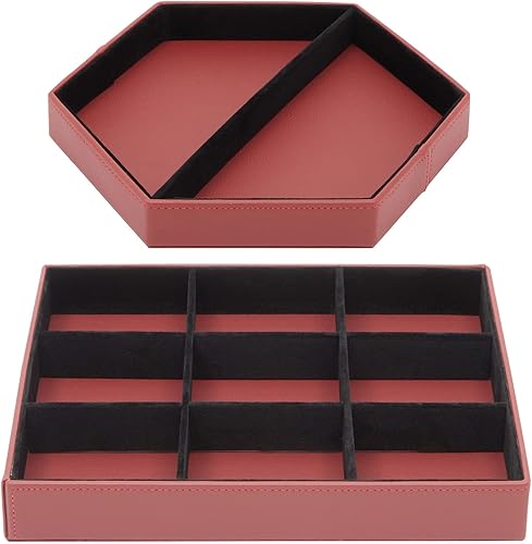 Miniatura 8 de Juvale Juego de 2 bandejas de valet de piel sintética para hombres, bandejas personalizables para llaves, cartera, reloj, mesita de noche