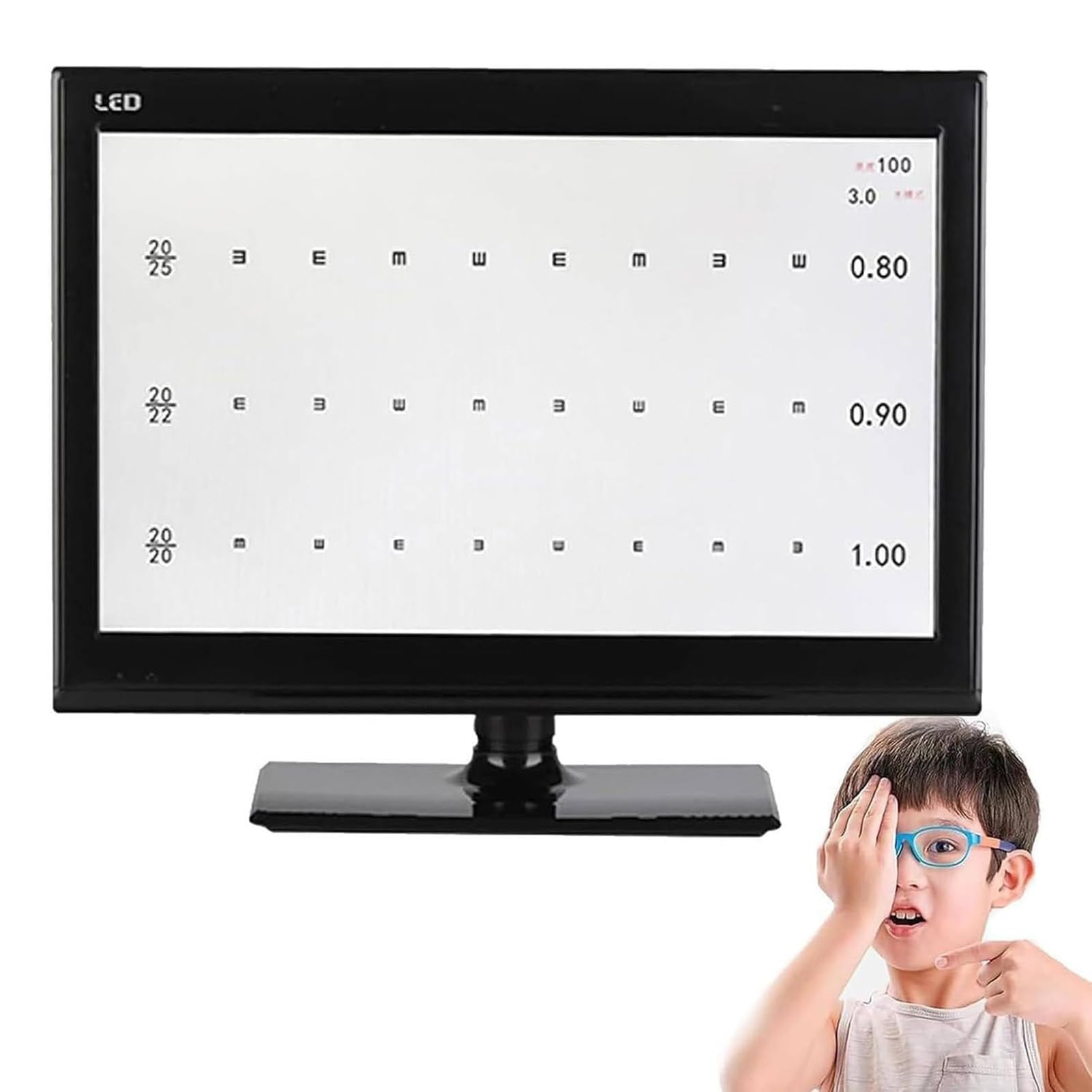 SenhE LED Visuele Scherptte Testkaart, Optometrie -Testerprojektor mit Fernbedienung, Mehrere Visuelle Ziele, für die Ophthalmologie des Krankenhauses, Optical Shop