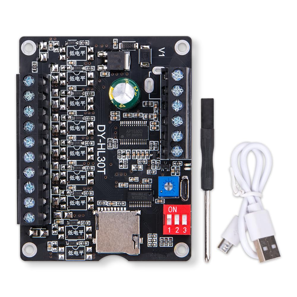 ZORZA 1Pcs 30W MP3 Trigger Player Board Voice Playback Module Support TF Card 32G Max,9 Trigger Interfaces 8 I/O Trigger Modes DC 9-24V MP3 Module with Two Indicators for DIY Audio Solutions
