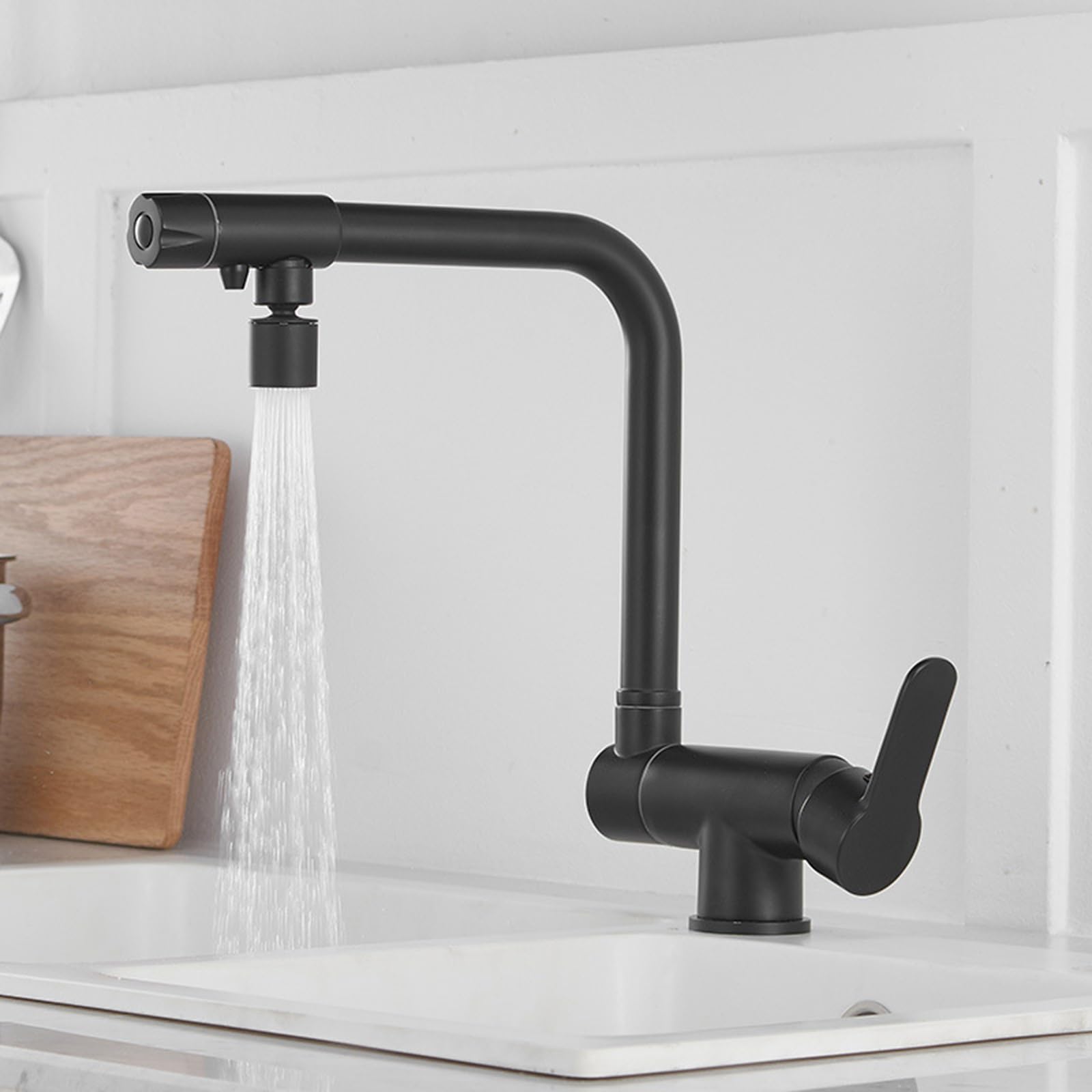 Front Window Kitchen Tap Black 3 Way Kitchen Tap Single