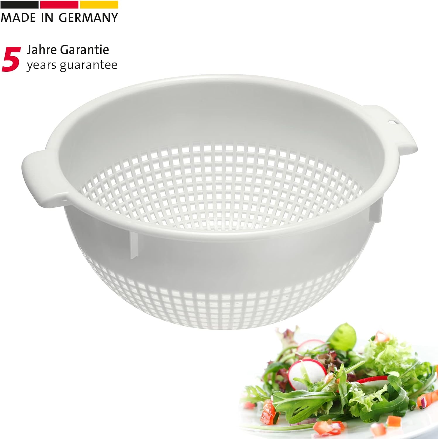 Westmark Colander, with Recessed Handles and Fixing Supports, Plastic, Blanco 21262211